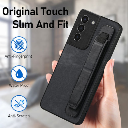 Retro Wristband Holder Leather Back Phone Case, Compatible with Samsung Galaxy S21 5G
