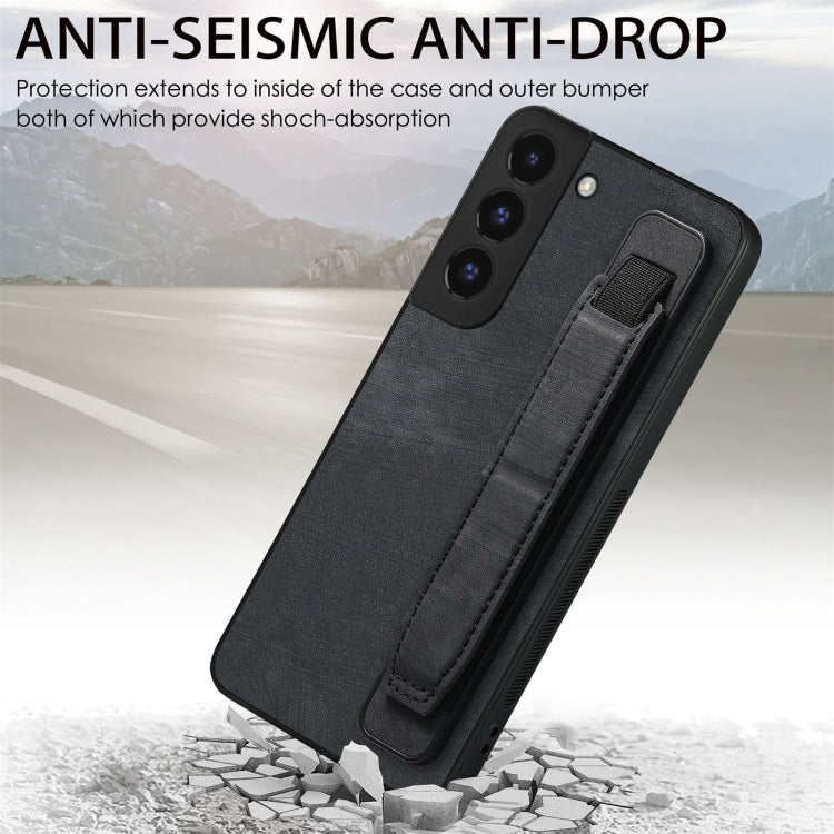 Retro Wristband Holder Leather Back Phone Case, Compatible with Samsung Galaxy S22 5G