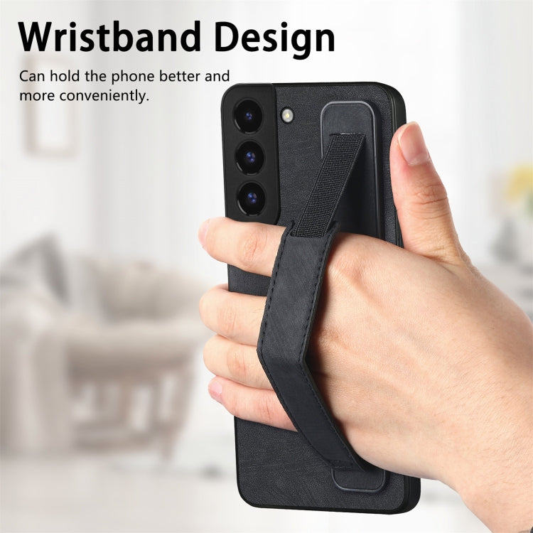 Retro Wristband Holder Leather Back Phone Case, Compatible with Samsung Galaxy S22 5G
