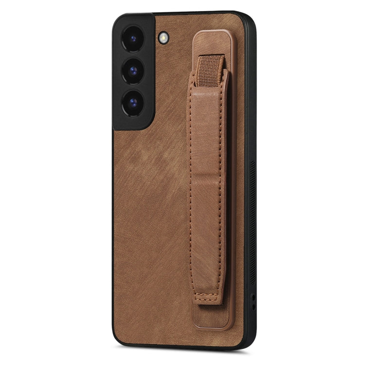Retro Wristband Holder Leather Back Phone Case, Compatible with Samsung Galaxy S22 5G