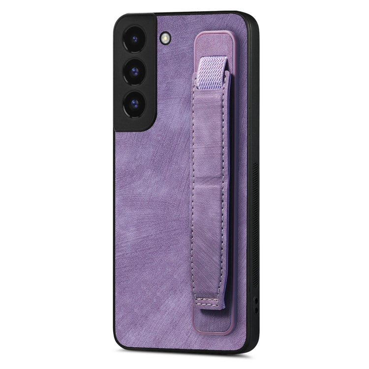Retro Wristband Holder Leather Back Phone Case, Compatible with Samsung Galaxy S22 5G