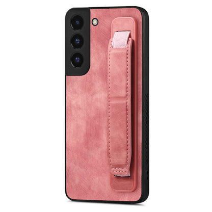 Retro Wristband Holder Leather Back Phone Case, Compatible with Samsung Galaxy S22 5G