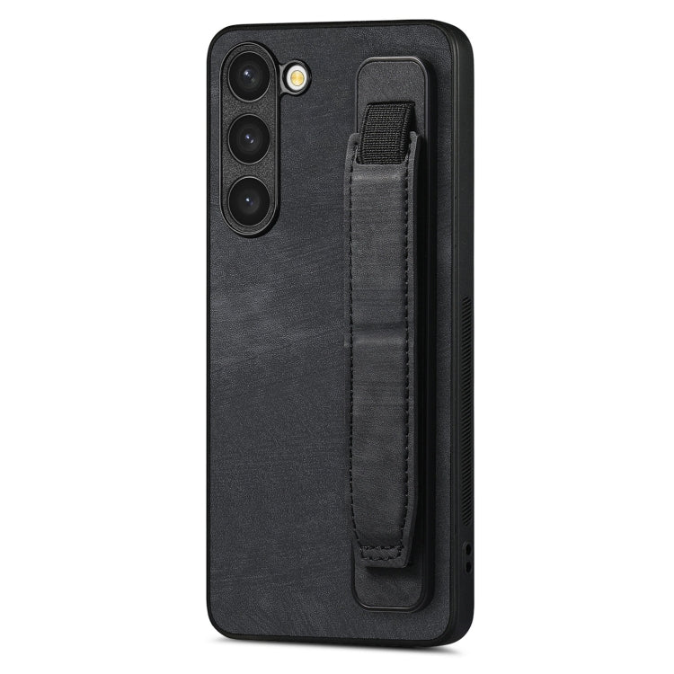 Retro Wristband Holder Leather Back Phone Case, Compatible with Samsung Galaxy S23 5G