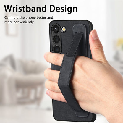 Retro Wristband Holder Leather Back Phone Case, Compatible with Samsung Galaxy S23 5G