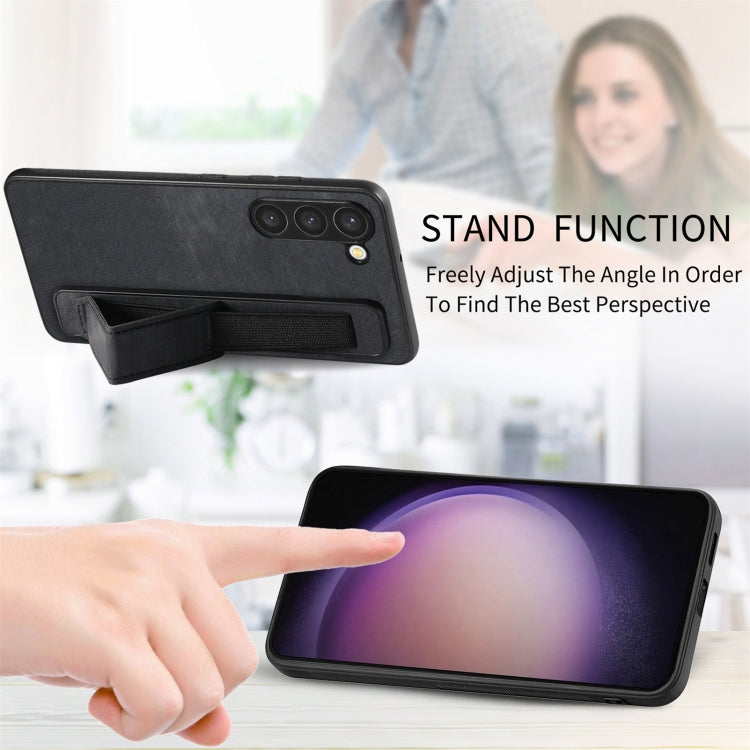 Retro Wristband Holder Leather Back Phone Case, Compatible with Samsung Galaxy S23 5G