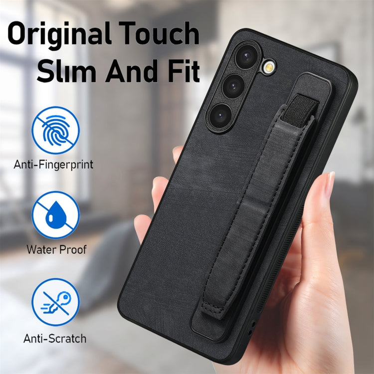 Retro Wristband Holder Leather Back Phone Case, Compatible with Samsung Galaxy S23 5G