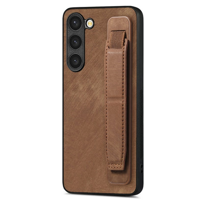 Retro Wristband Holder Leather Back Phone Case, Compatible with Samsung Galaxy S23 5G