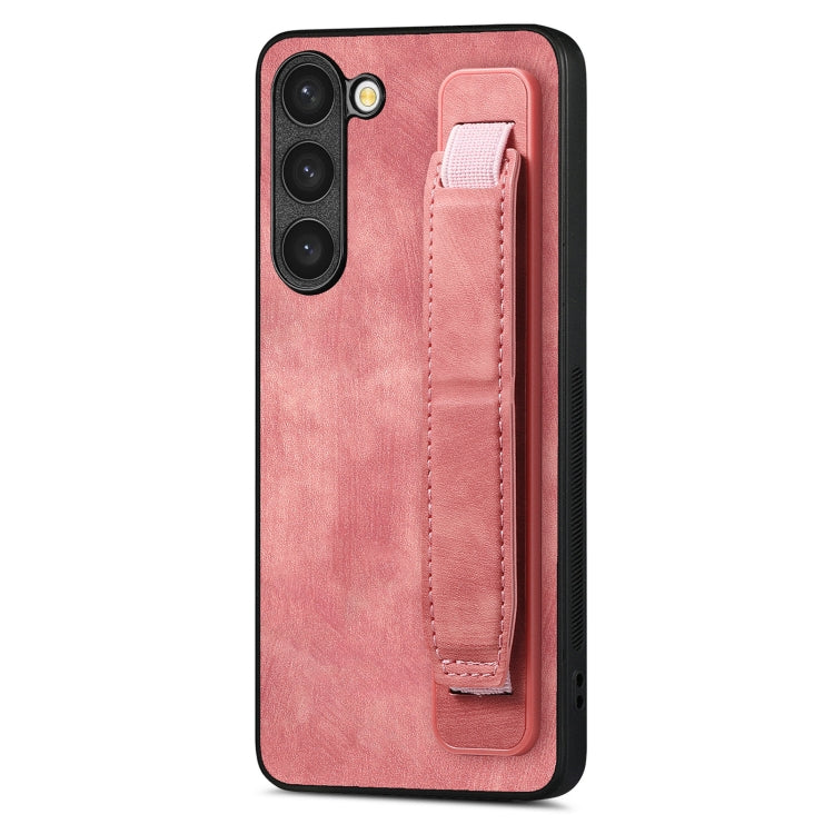 Retro Wristband Holder Leather Back Phone Case, Compatible with Samsung Galaxy S23 5G