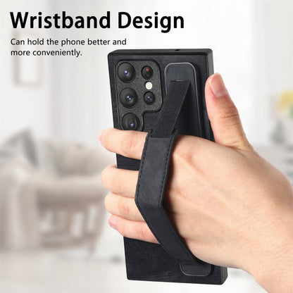 Retro Wristband Holder Leather Back Phone Case, Compatible with Samsung Galaxy S23 Ultra 5G