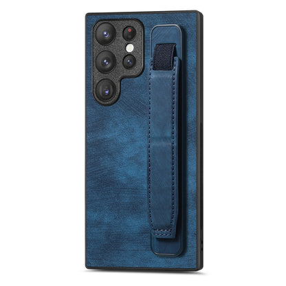 Retro Wristband Holder Leather Back Phone Case, Compatible with Samsung Galaxy S23 Ultra 5G