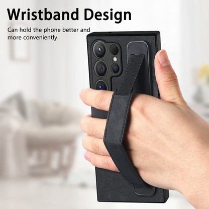 Retro Wristband Holder Leather Back Phone Case, Compatible with Samsung Galaxy S24 Ultra 5G