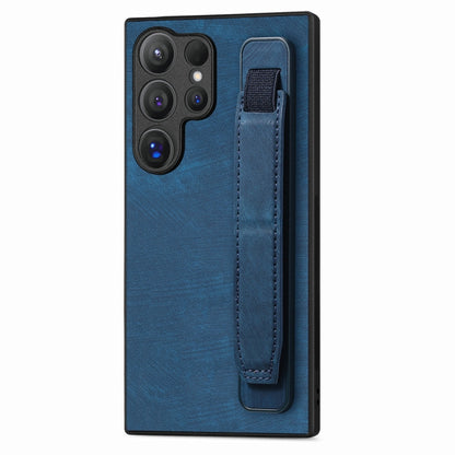 Retro Wristband Holder Leather Back Phone Case, Compatible with Samsung Galaxy S24 Ultra 5G