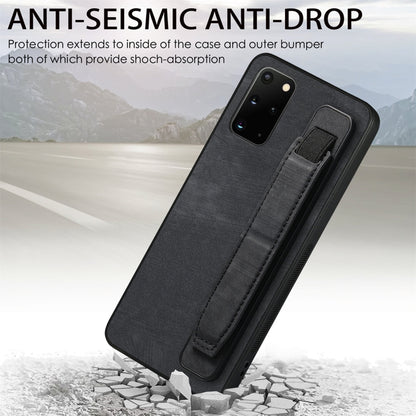 Retro Wristband Holder Leather Back Phone Case, Compatible with Samsung Galaxy S20+