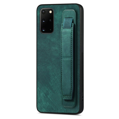 Retro Wristband Holder Leather Back Phone Case, Compatible with Samsung Galaxy S20+