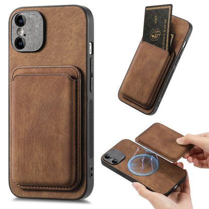 Retro Leather Card Bag Magnetic Phone Case, Compatible with iPhone XS Max