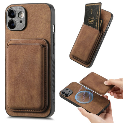Retro Leather Card Bag Magnetic Phone Case, Compatible with iPhone 11