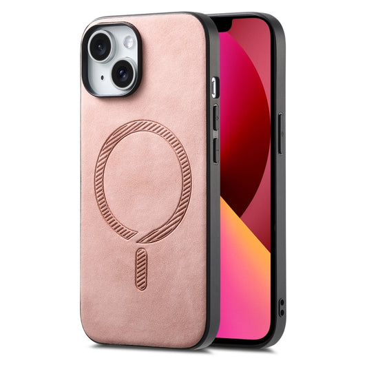 Solid Color Retro Magsafe PU Back Cover Phone Case, Compatible with iPhone 13