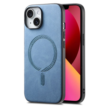 Solid Color Retro Magsafe PU Back Cover Phone Case, Compatible with iPhone 13