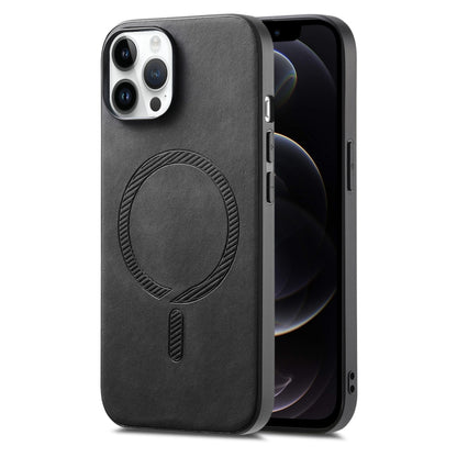 Solid Color Retro Magsafe PU Back Cover Phone Case, Compatible with iPhone 12 Pro Max