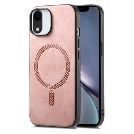 Solid Color Retro Magsafe PU Back Cover Phone Case, Compatible with iPhone XR