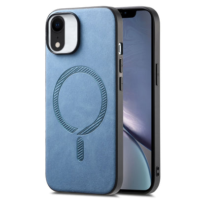 Solid Color Retro Magsafe PU Back Cover Phone Case, Compatible with iPhone XR