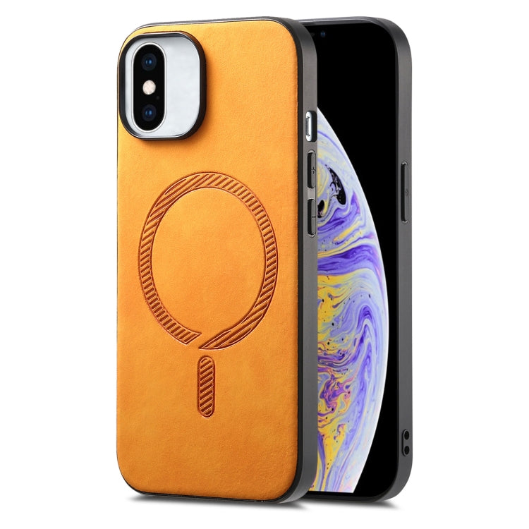 Solid Color Retro Magsafe PU Back Cover Phone Case, Compatible with iPhone XS Max