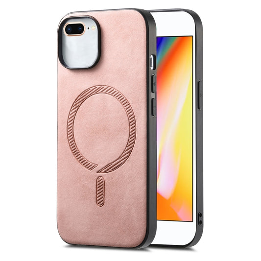 Solid Color Retro Magsafe PU Back Cover Phone Case, Compatible with iPhone 7 Plus / 8 Plus