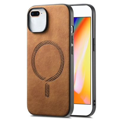 Solid Color Retro Magsafe PU Back Cover Phone Case, Compatible with iPhone 7 Plus / 8 Plus