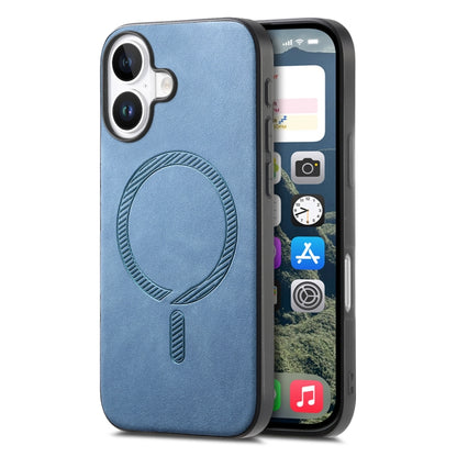 Solid Color Retro Magsafe PU Back Cover Phone Case, Compatible with iPhone 16
