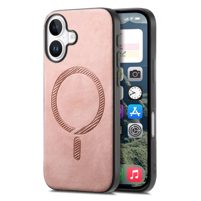 Solid Color Retro Magsafe PU Back Cover Phone Case, Compatible with iPhone 16 Plus