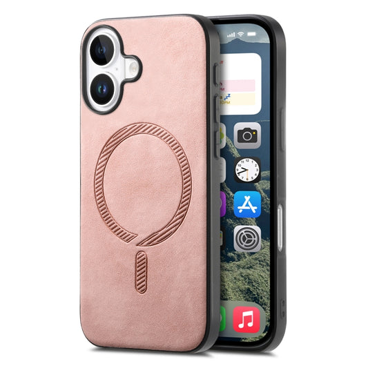 Solid Color Retro Magsafe PU Back Cover Phone Case, Compatible with iPhone 16 Plus