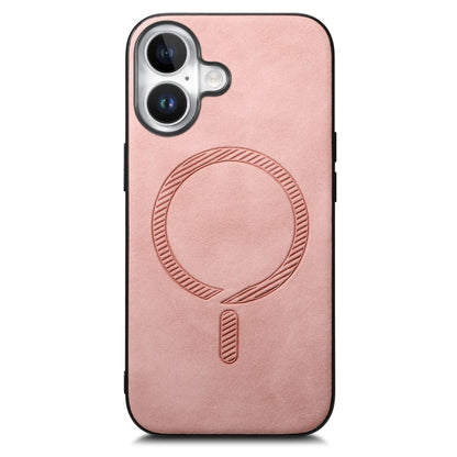 Solid Color Retro Magsafe PU Back Cover Phone Case, Compatible with iPhone 16 Plus
