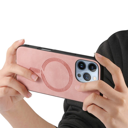 Solid Color Retro Magsafe PU Back Cover Phone Case, Compatible with iPhone 16 Pro