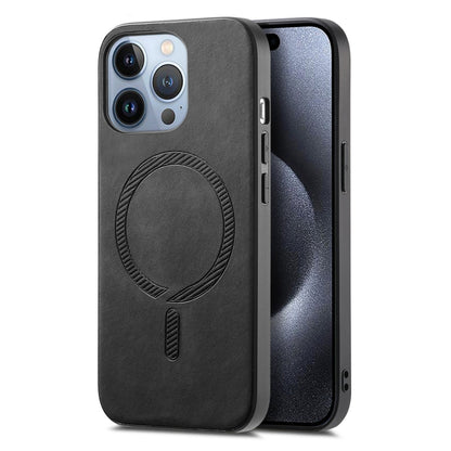 Solid Color Retro Magsafe PU Back Cover Phone Case, Compatible with iPhone 16 Pro