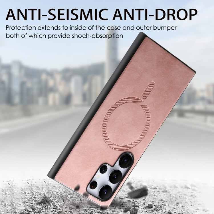 Solid Color Retro Magsafe PU Back Cover Phone Case, Compatible with Samsung Galaxy S24 5G