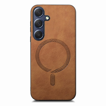 Solid Color Retro Magsafe PU Back Cover Phone Case, Compatible with Samsung Galaxy S24 5G