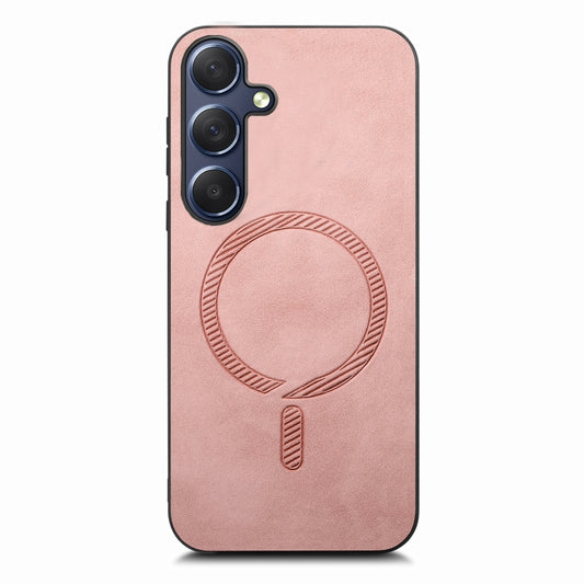 Solid Color Retro Magsafe PU Back Cover Phone Case, Compatible with Samsung Galaxy S24+ 5G