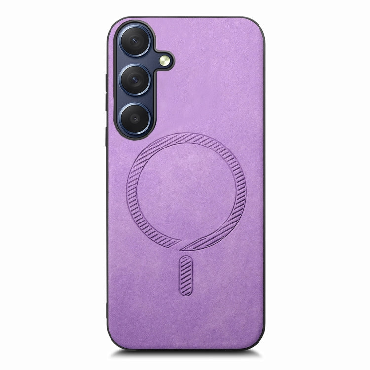 Solid Color Retro Magsafe PU Back Cover Phone Case, Compatible with Samsung Galaxy S24+ 5G