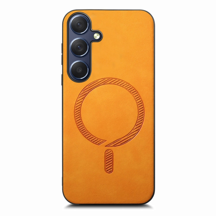 Solid Color Retro Magsafe PU Back Cover Phone Case, Compatible with Samsung Galaxy S24+ 5G
