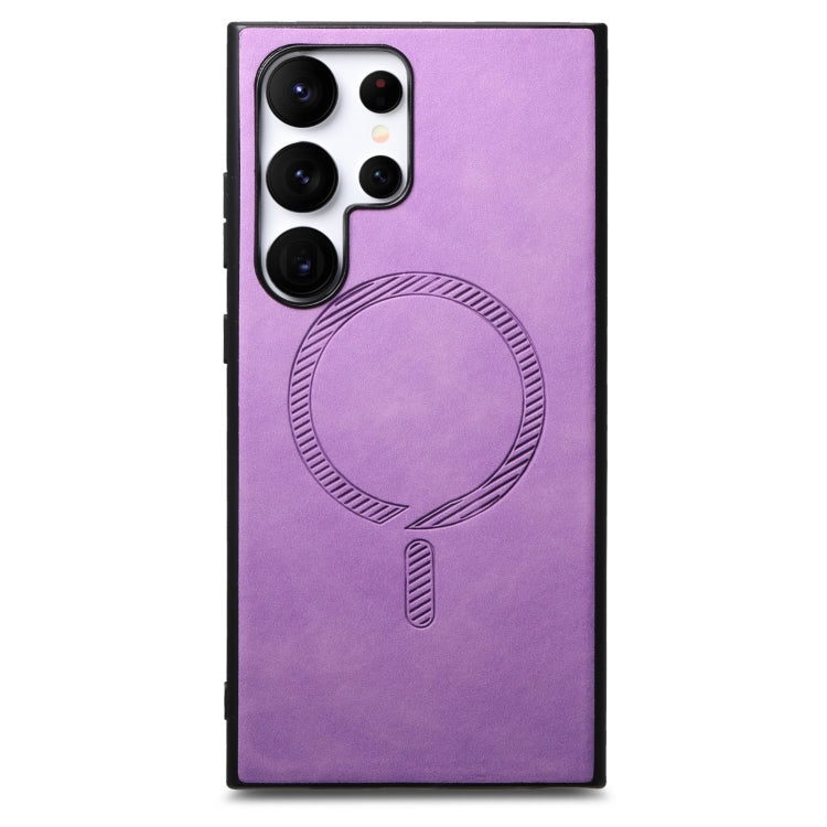 Solid Color Retro Magsafe PU Back Cover Phone Case, Compatible with Samsung Galaxy S24 Ultra 5G