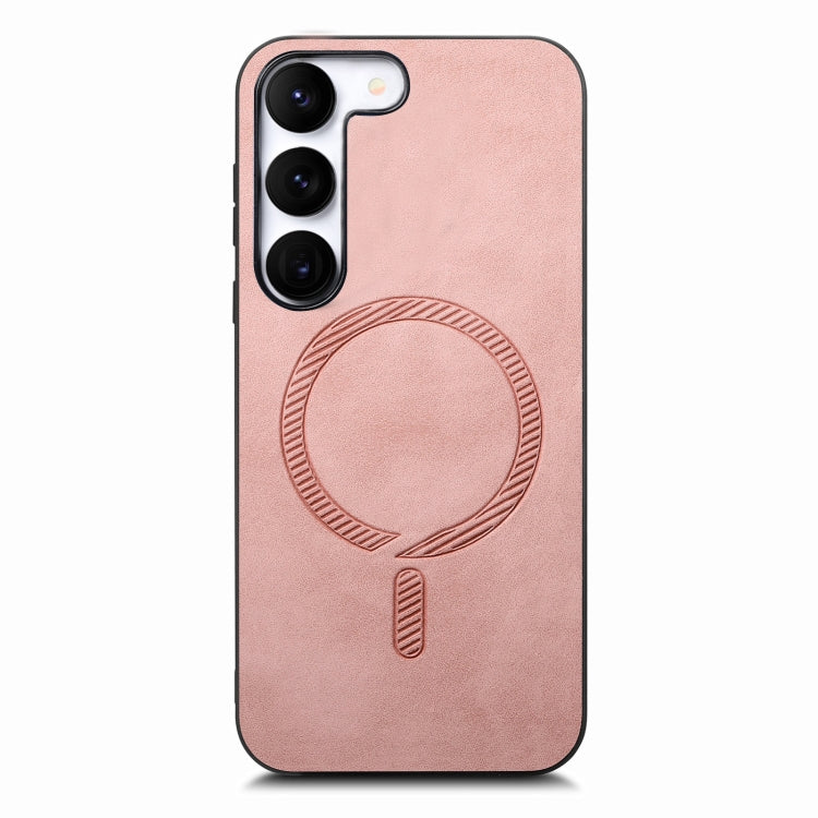 Solid Color Retro Magsafe PU Back Cover Phone Case, Compatible with Samsung Galaxy S23 5G