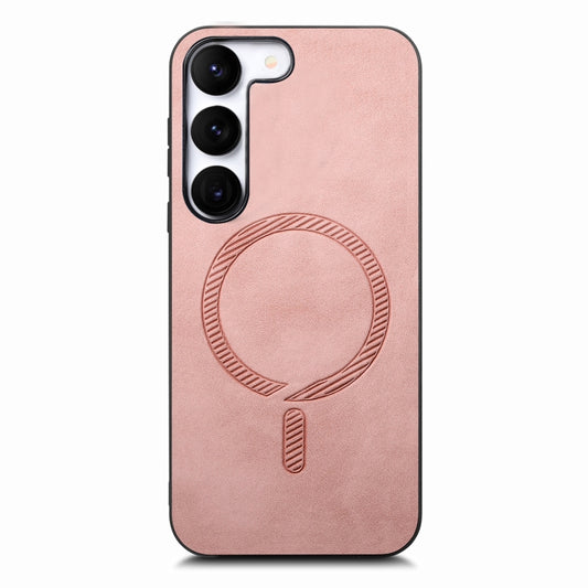 Solid Color Retro Magsafe PU Back Cover Phone Case, Compatible with Samsung Galaxy S23+ 5G