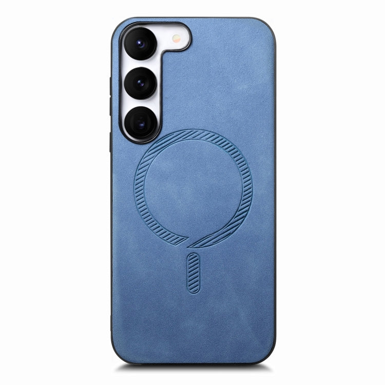 Solid Color Retro Magsafe PU Back Cover Phone Case, Compatible with Samsung Galaxy S23+ 5G