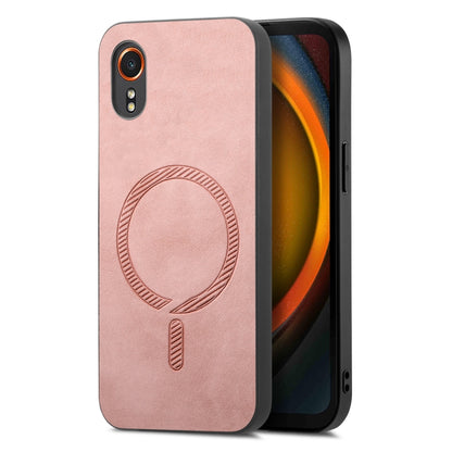 Solid Color Retro Magsafe PU Back Cover Phone Case, Compatible with Samsung Galaxy XCover 7