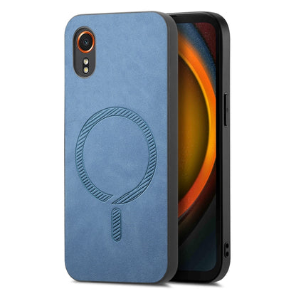 Solid Color Retro Magsafe PU Back Cover Phone Case, Compatible with Samsung Galaxy XCover 7