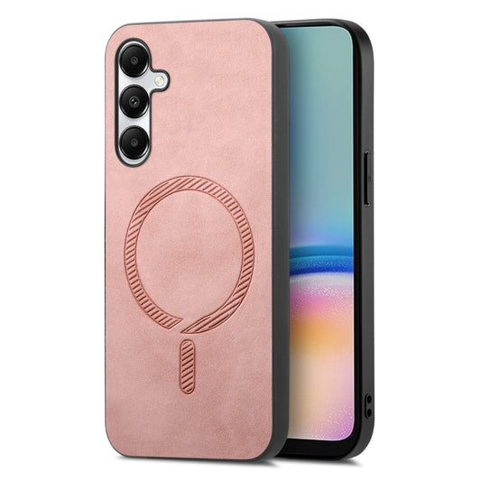 Solid Color Retro Magsafe PU Back Cover Phone Case, Compatible with Samsung Galaxy A05s