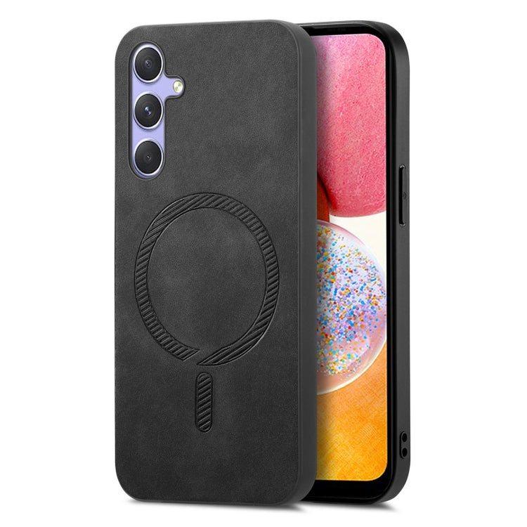 Solid Color Retro Magsafe PU Back Cover Phone Case, Compatible with Samsung Galaxy A14