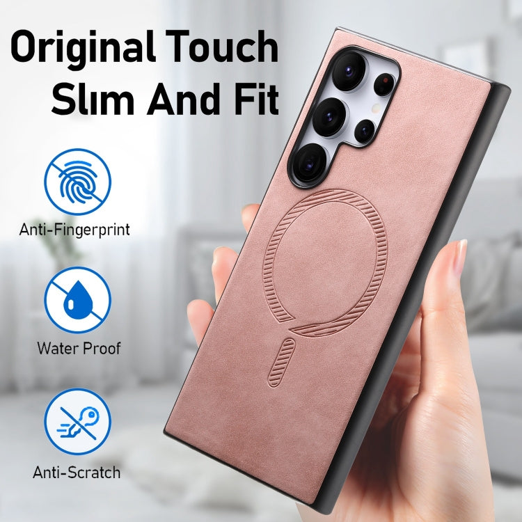 Solid Color Retro Magsafe PU Back Cover Phone Case, Compatible with Samsung Galaxy A35 5G