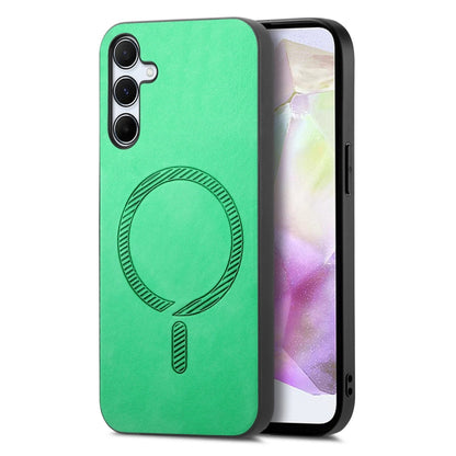 Solid Color Retro Magsafe PU Back Cover Phone Case, Compatible with Samsung Galaxy A35 5G