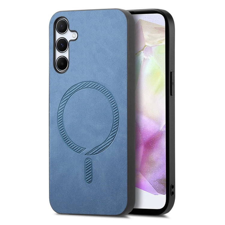 Solid Color Retro Magsafe PU Back Cover Phone Case, Compatible with Samsung Galaxy A35 5G